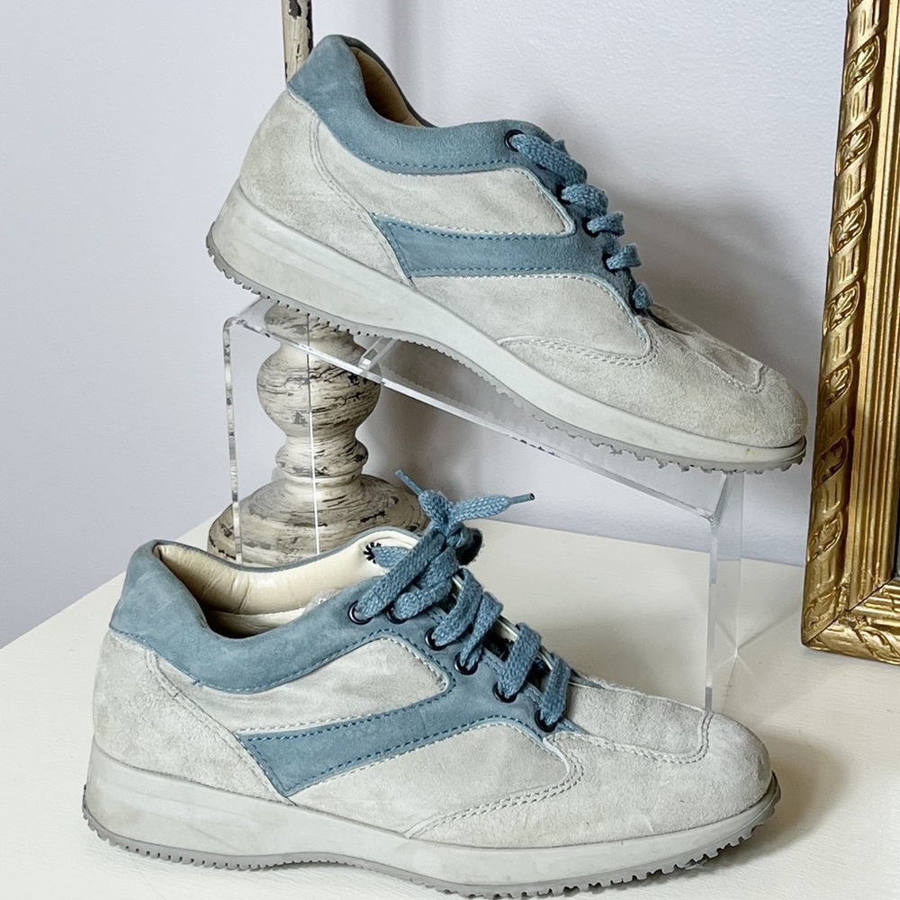 Hogan Athletic Sneakers Nubuck in Gray and Blue